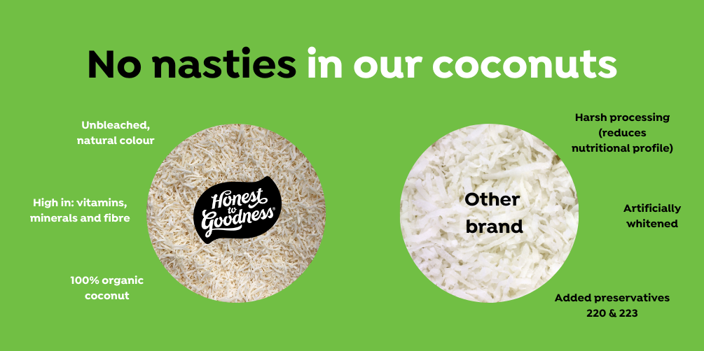 Honest to goodness desiccated coconut vs other brand 