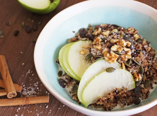 Spiced Apple Tricolour Quinoa Porridge