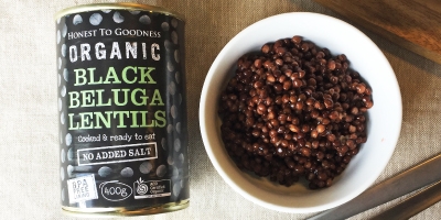 Black beluga lentils