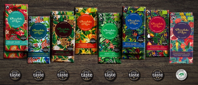 Chocolate and Love Organic Fairtrade Chocolate Range