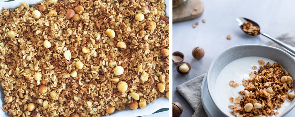 Slow Cooker Honey and Macadamia Granola