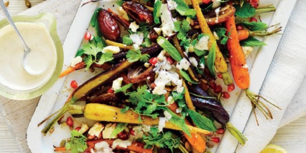 Pumpkin, carrot and date salad