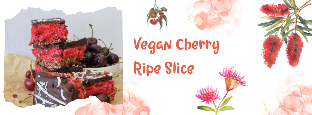 Vegan Cherry Ripe Slice