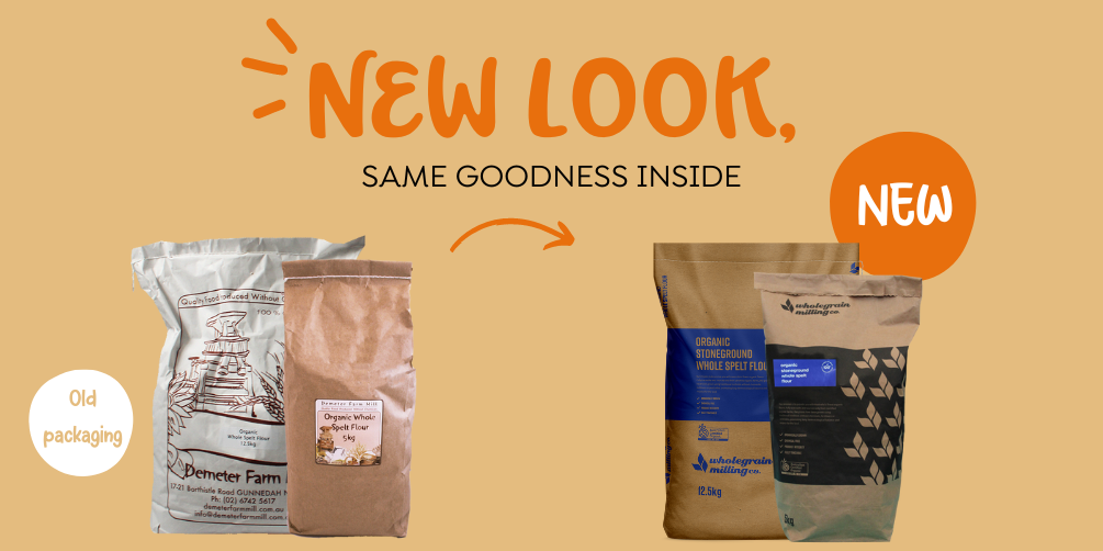 New packaging for demeter farm flour to wholegrain milling